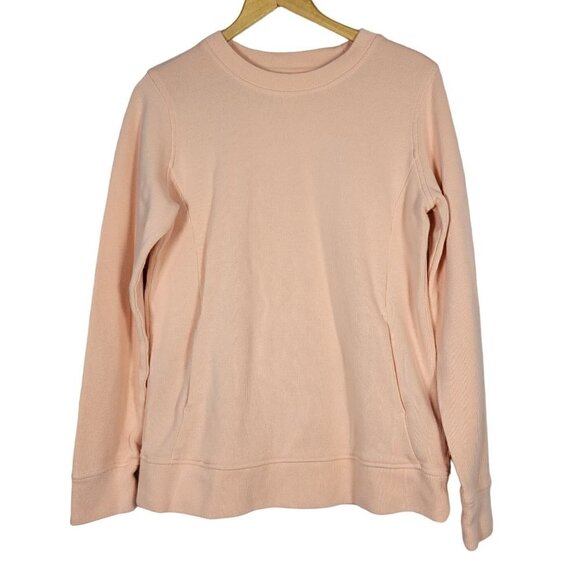 Duluth Trading Co Women's 100% Cotton Ribbed Crew Neck Pink Sweater Size M - Picture 1 of 10